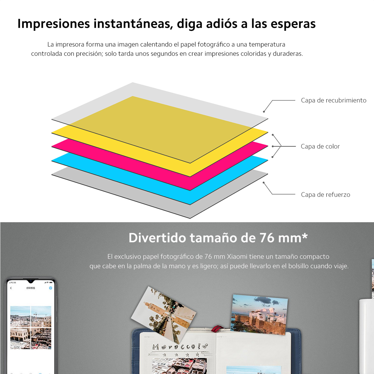 Xiaomi Papel Fotográfico (40 Hojas) Portable Photo Printer