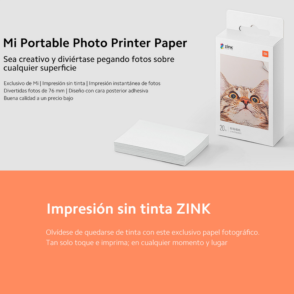 Xiaomi Papel Fotográfico (40 Hojas) Portable Photo Printer