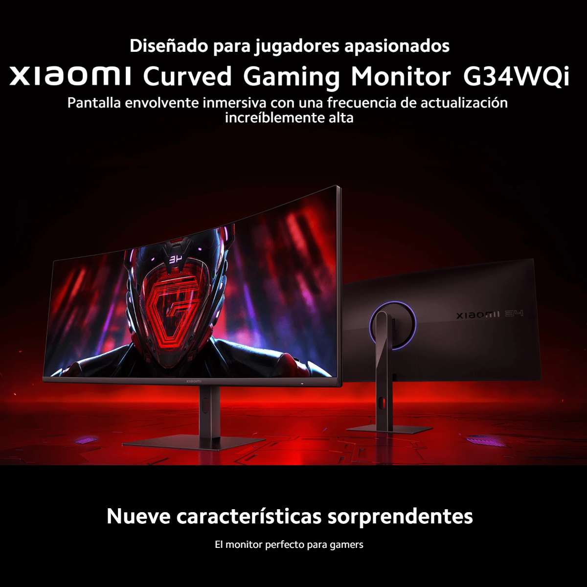 Monitor Gamer Curvo 34'' Xiaomi G34wqi Ultrawide, 1ms, 180hz