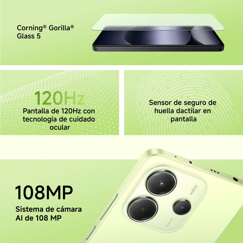 Celular Xiaomi Redmi Note 14 Dual SIM 4G, AMOLED 6.67'' 256GB/8GB Cámara 108MP IP54 5500mAh/33W, Negro