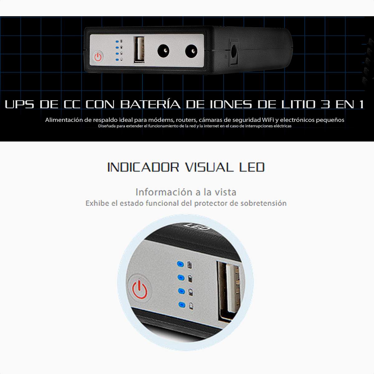 Mini Ups Portátil 14w Forza Dc-140usb Para Modem Router Wifi