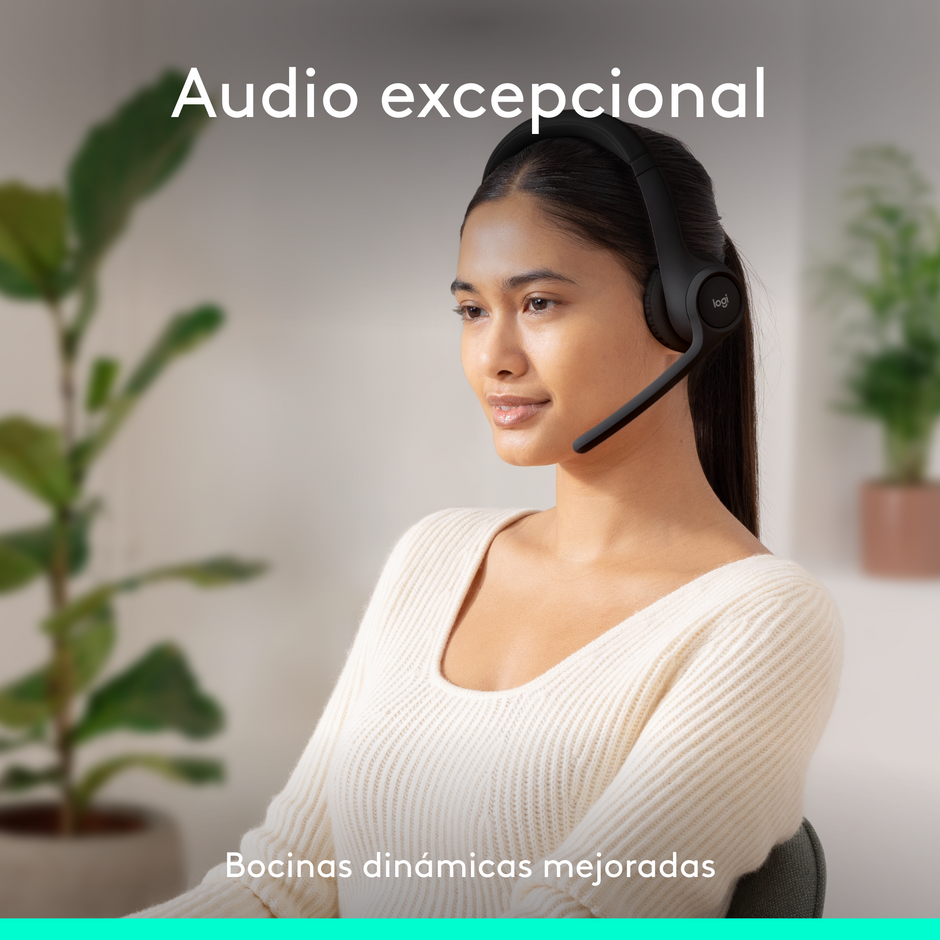 Diadema Profesional Bluetooth, Logitech Zone 300, Con Micrófono, Negro