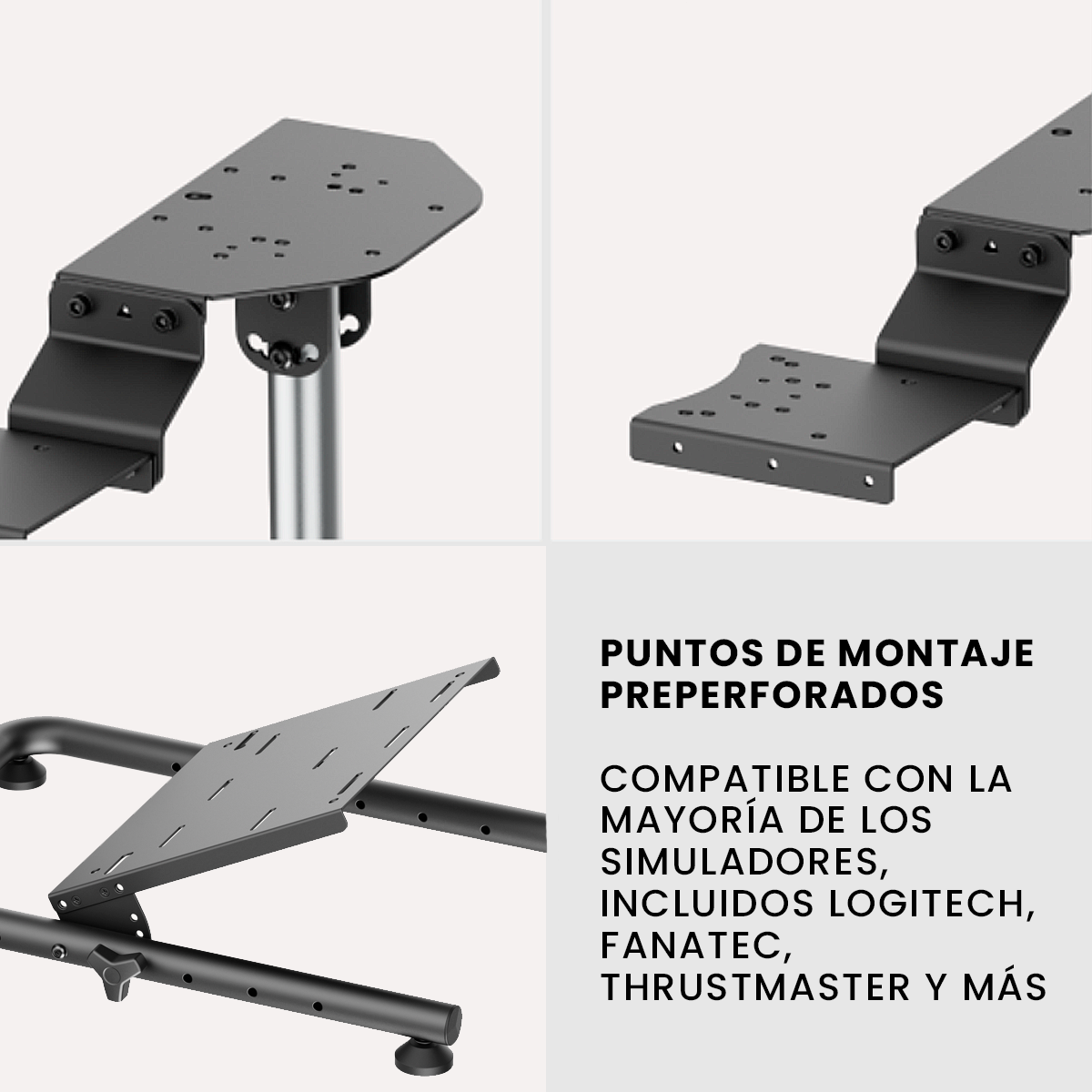 Soporte Plegable Simulador Pro Timón Palanca, Techgo Sptg-03