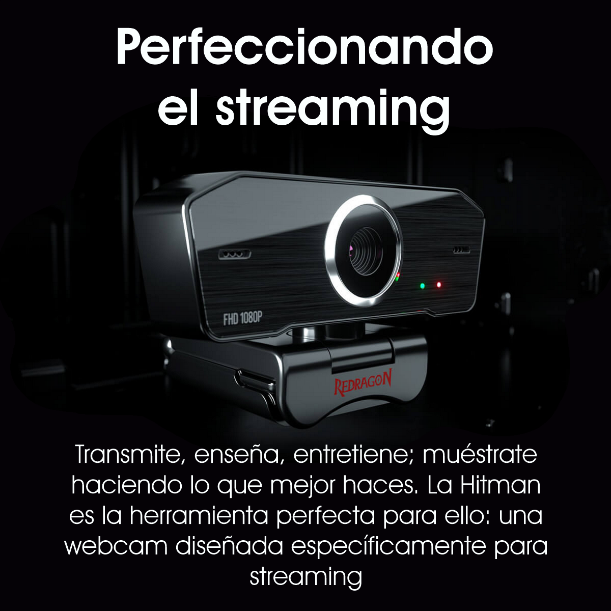 Cámara Web Redragon Gw800 Hitman Webcam Para Streaming 1080p