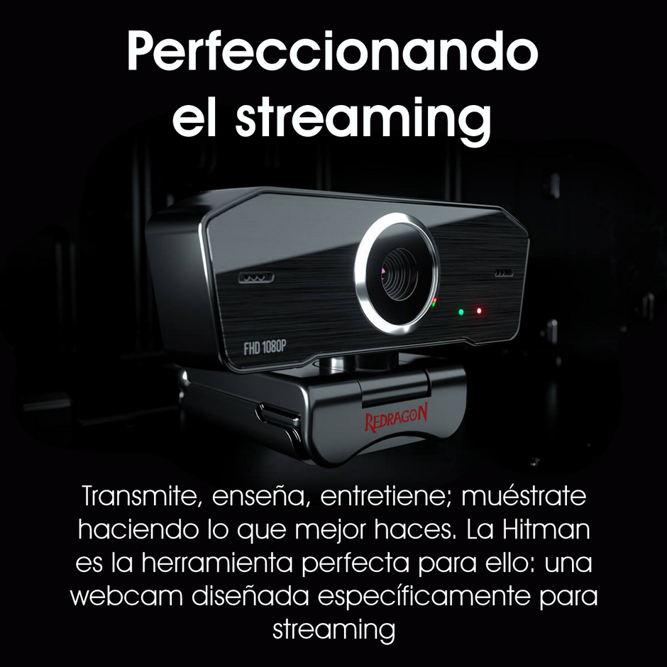 Cámara Web Redragon Gw800 Hitman Webcam Para Streaming 1080p