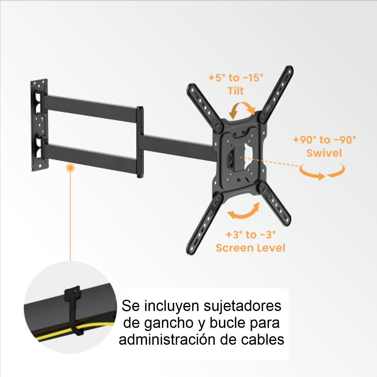 Soporte Tv Extra Largo 73cm Techgo Spb-443l, 23''»65''/35kg