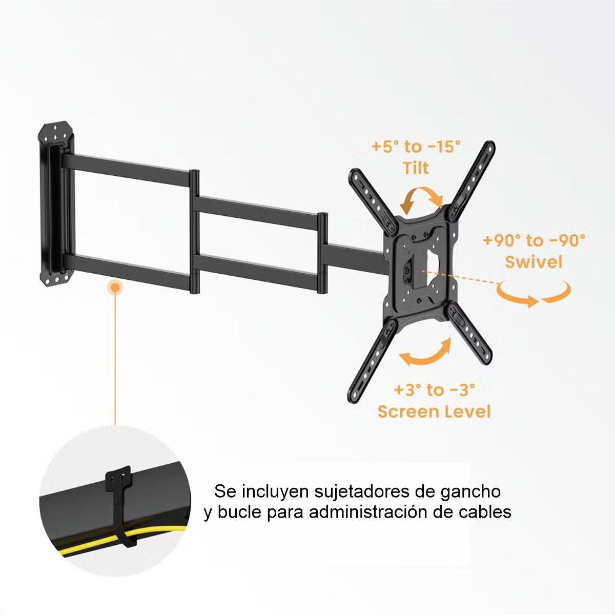 Soporte Tv Extra Largo 95cm Techgo Spb-445xl, 23''»65''/35kg