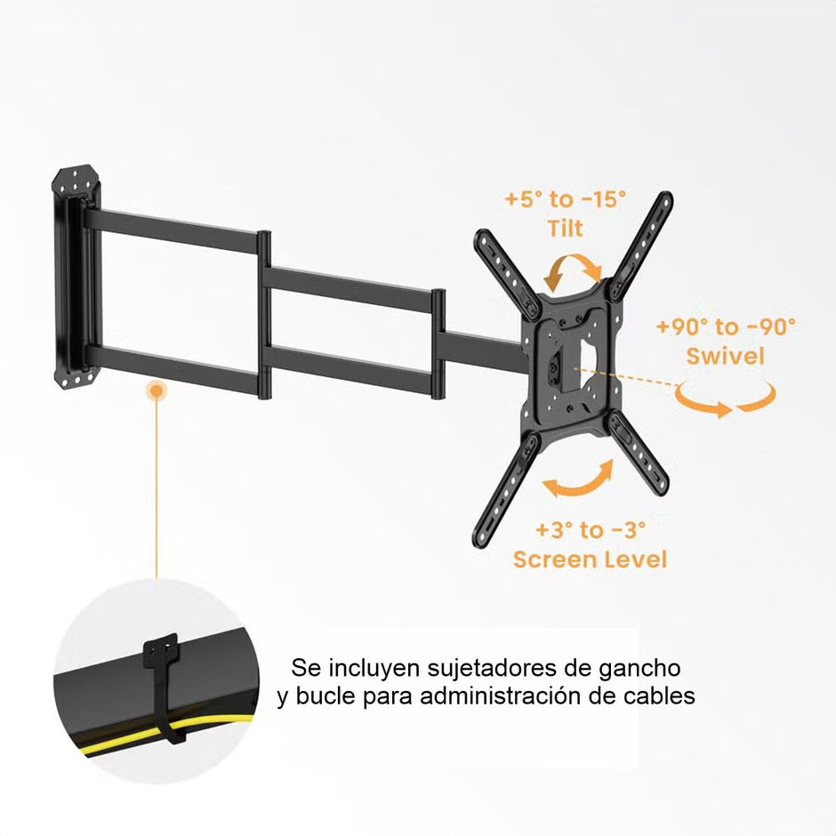 Soporte Tv Extra Largo 95cm Techgo Spb-445xl, 23''»65''/35kg