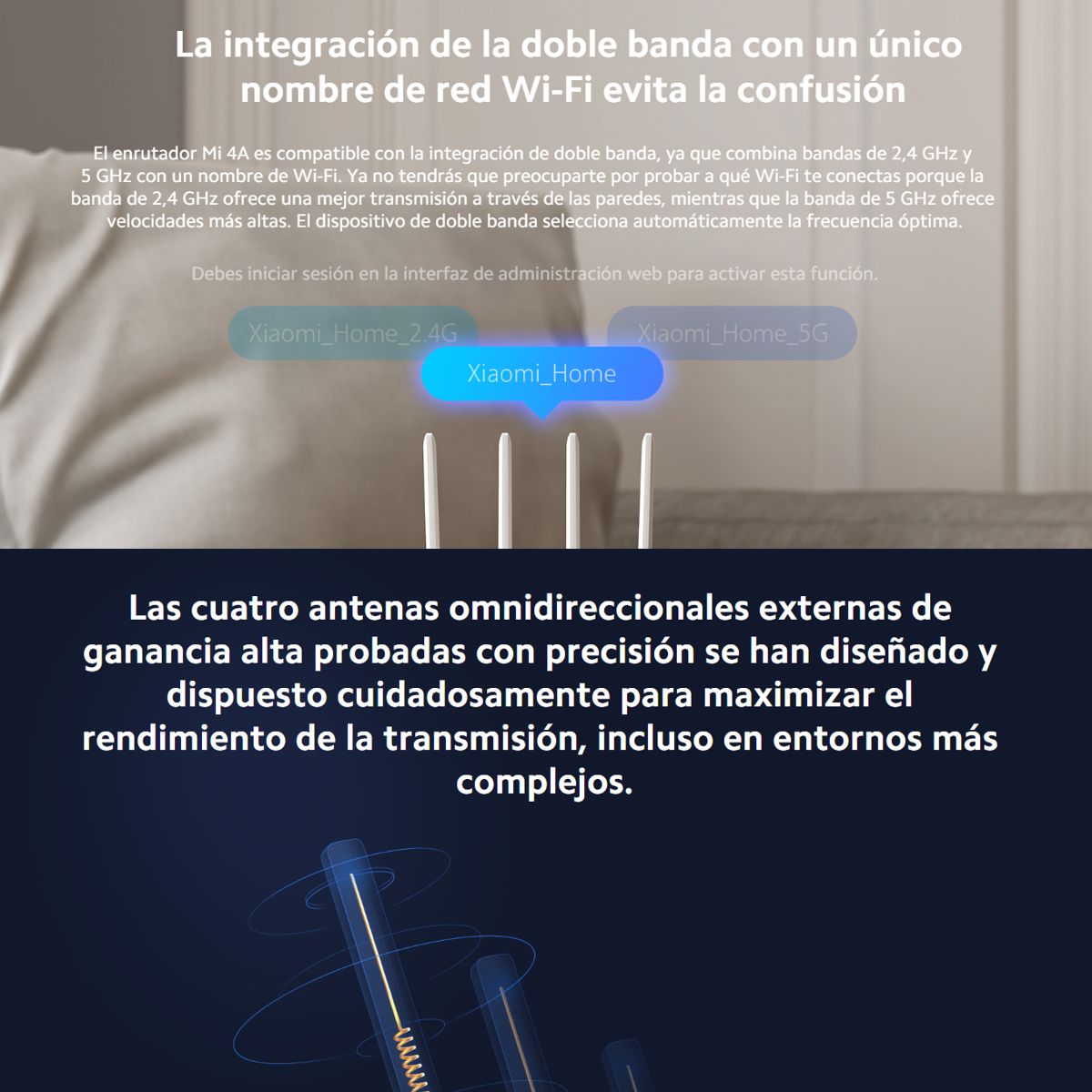 Xiaomi Mi 4a, Router Inalámbrico Wifi Dual Band Ac1200, 64mb