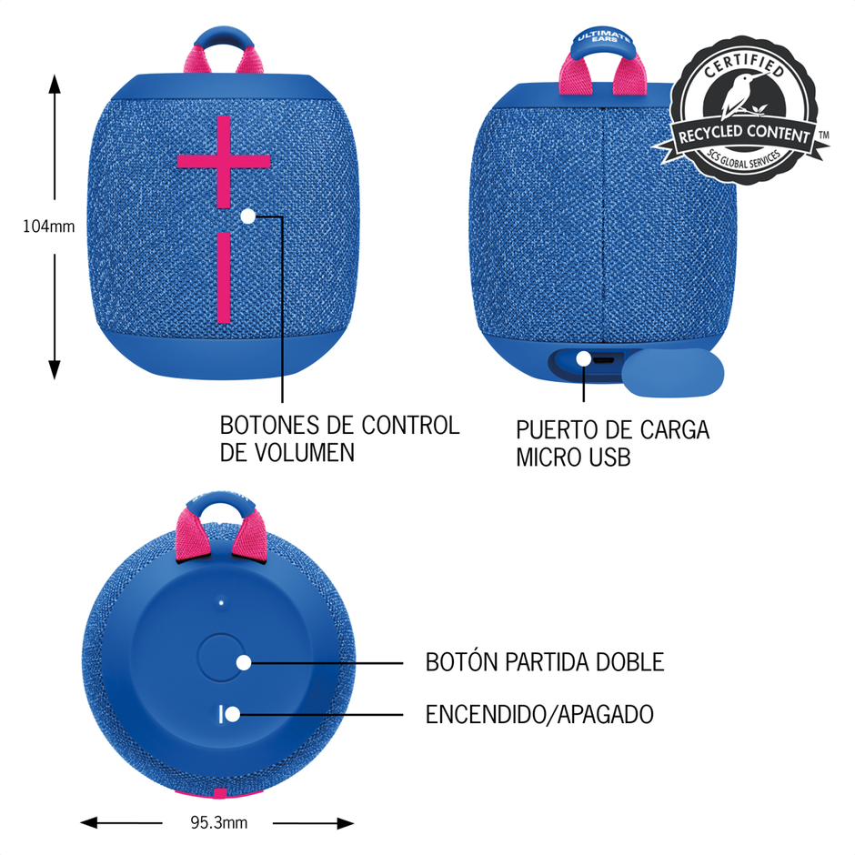 Bocina Impermeable Bluetooth Ultimate Ears Wonderboom 3, Azul
