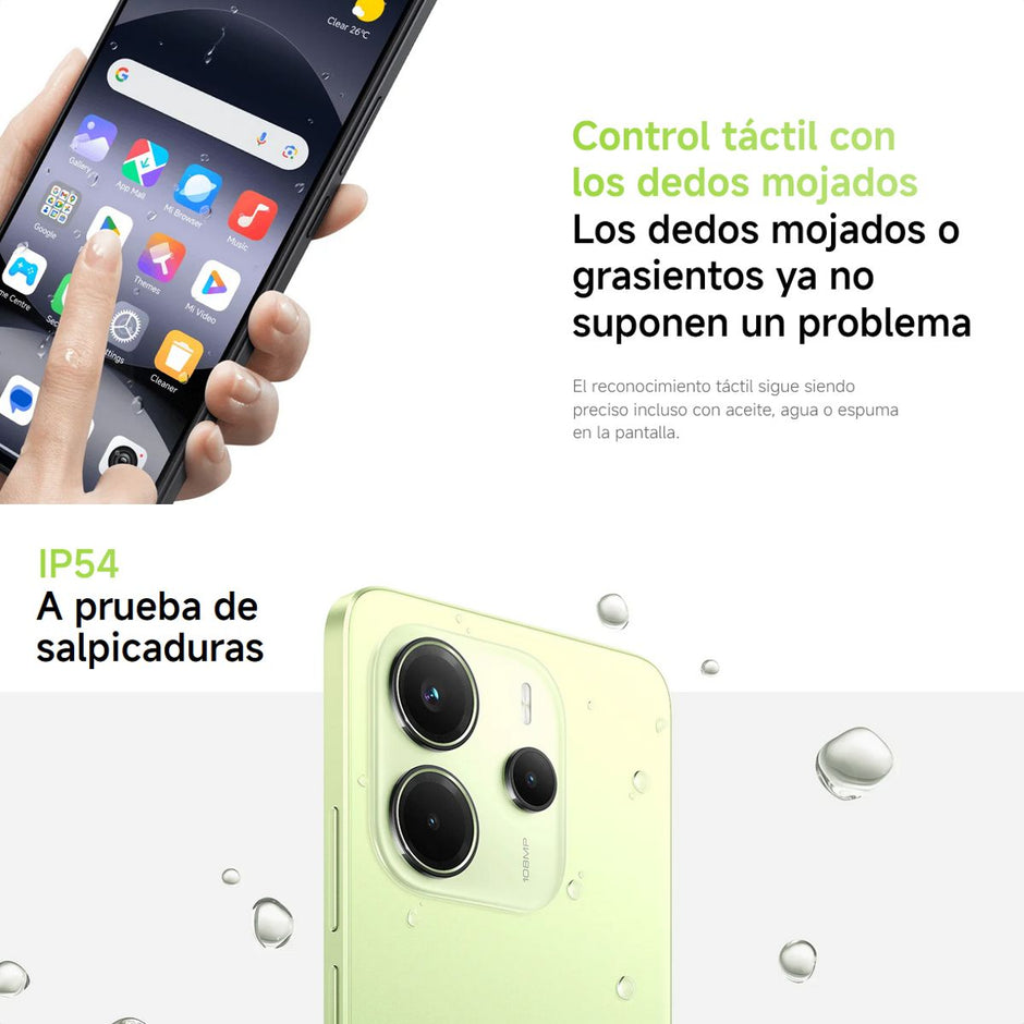 Celular Xiaomi Redmi Note 14 Dual SIM 4G, AMOLED 6.67'' 256GB/8GB Cámara 108MP IP54 5500mAh/33W, Negro