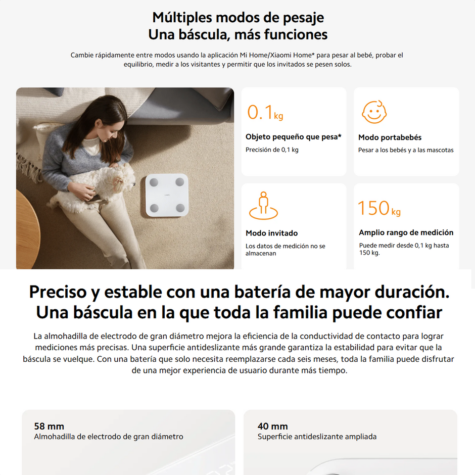 Xiaomi Body Composition Scale S400, Báscula Smart Digital Bt