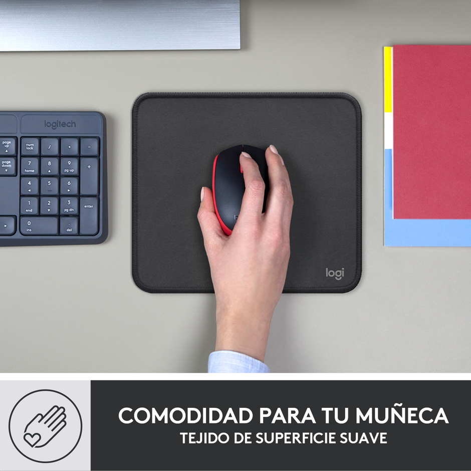 Pad Mouse Logitech Studio Series, Cómodo Deslizamiento Suave Negro