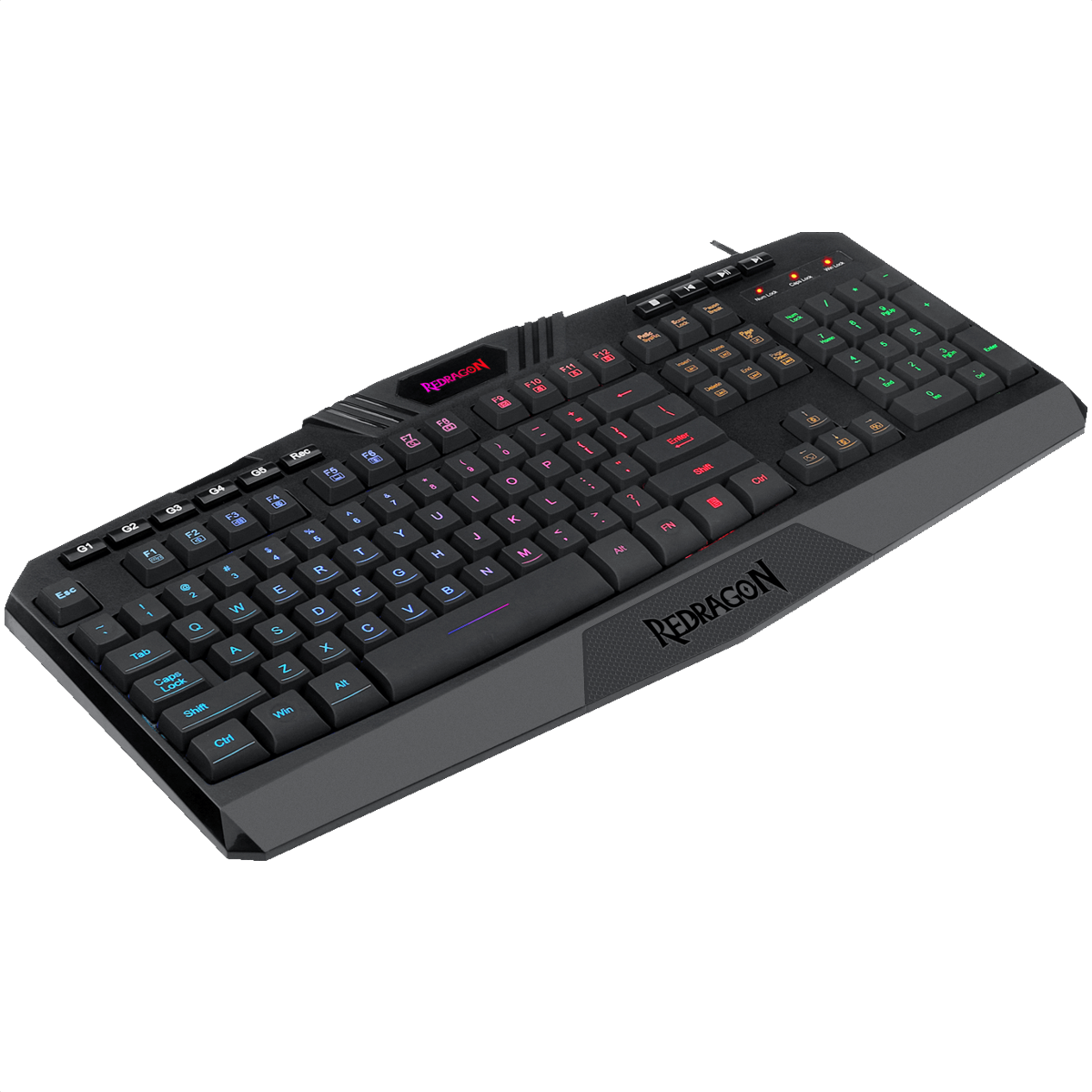 Teclado Gamer Redragon K503a Rgb Harpe Pro Macros Multimedia