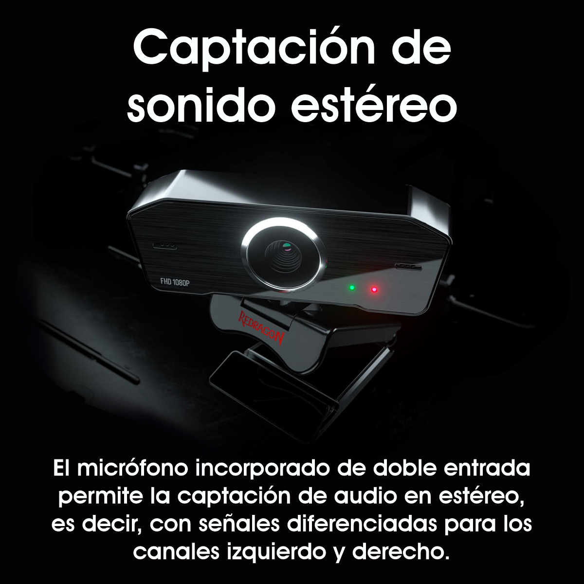 Cámara Web Redragon Gw800 Hitman Webcam Para Streaming 1080p