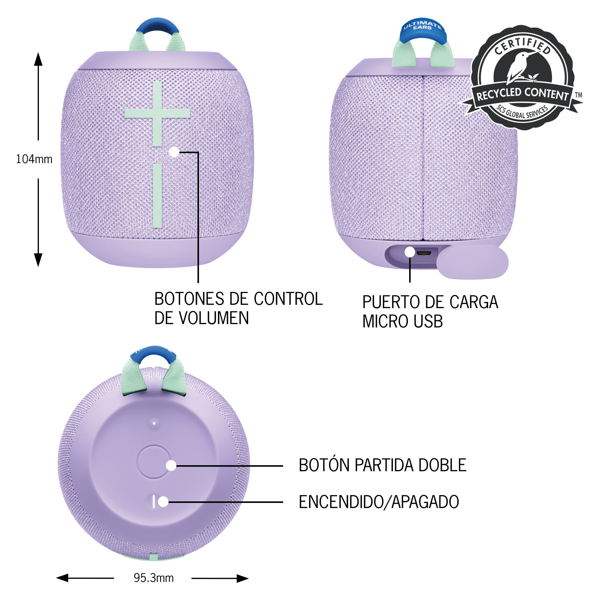 Bocina Impermeable Bluetooth Ultimate Ears Wonderboom 3, Lavanda