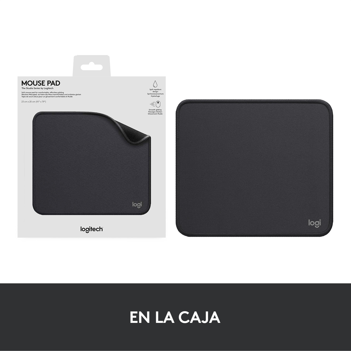 Pad Mouse Logitech Studio Series, Cómodo Deslizamiento Suave Negro