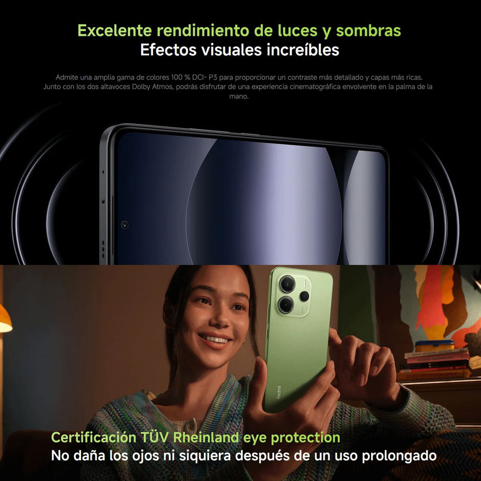 Celular Xiaomi Redmi Note 14 Dual SIM 4G, AMOLED 6.67'' 256GB/8GB Cámara 108MP IP54 5500mAh/33W, Negro