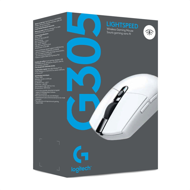Mouse Gamer Inalámbrico Logitech G305 / 12000dpi - Blanco White