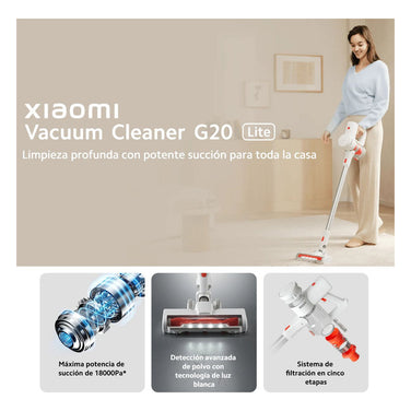 Xiaomi Vacuum Cleaner G20 Lite, Aspiradora Inalámbrica, 18000pa, 0,55L, Color Blanco