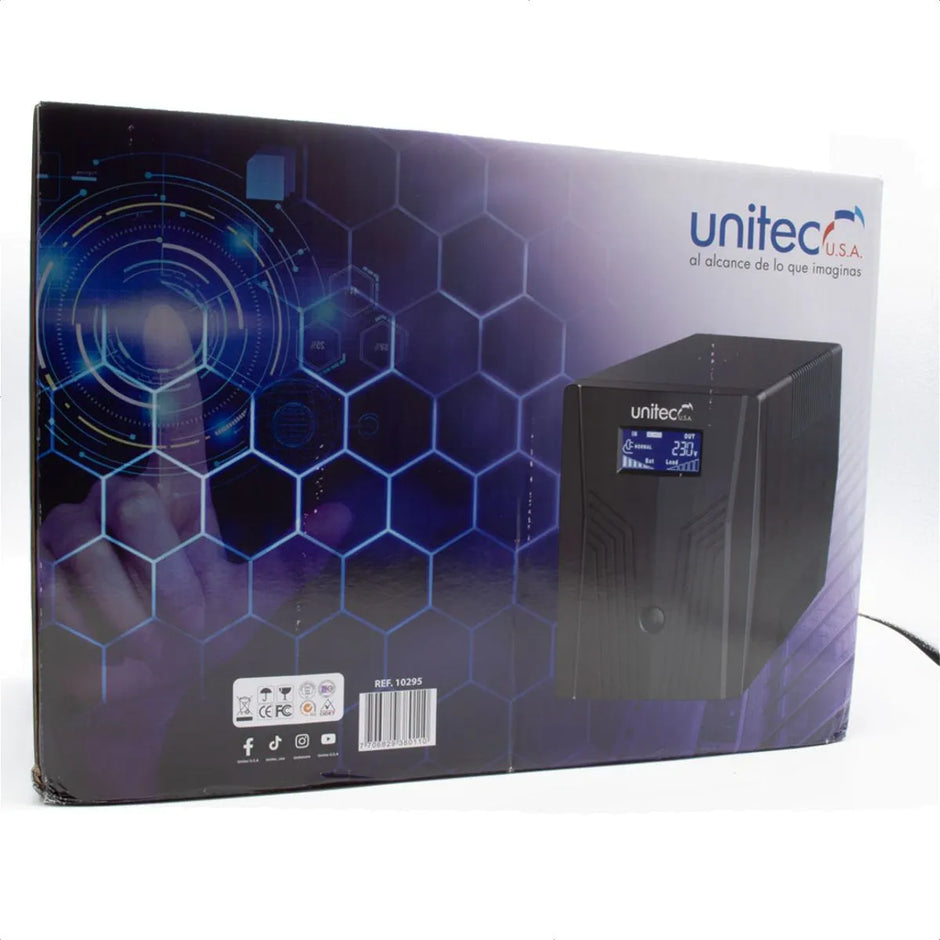 Ups Interactiva Unitec De 1500va/900w Con 6 Tomas (4 Backup)