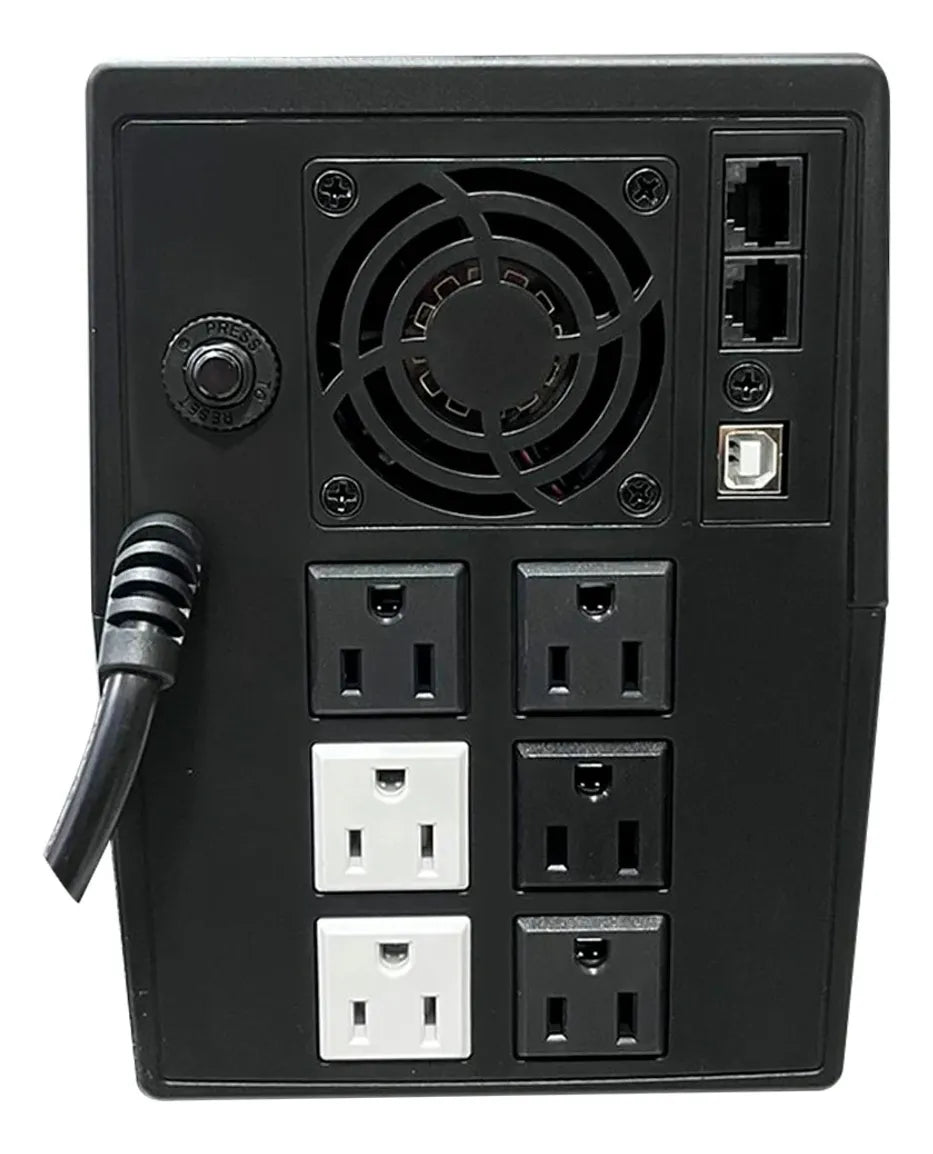 Ups Interactiva Unitec De 1500va/900w Con 6 Tomas (4 Backup)