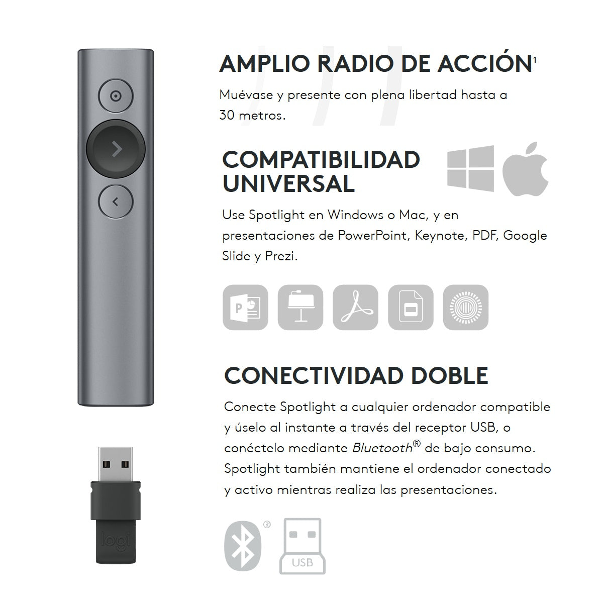 Señalador / Presentador Remoto Avanzado Logitech Spotlight