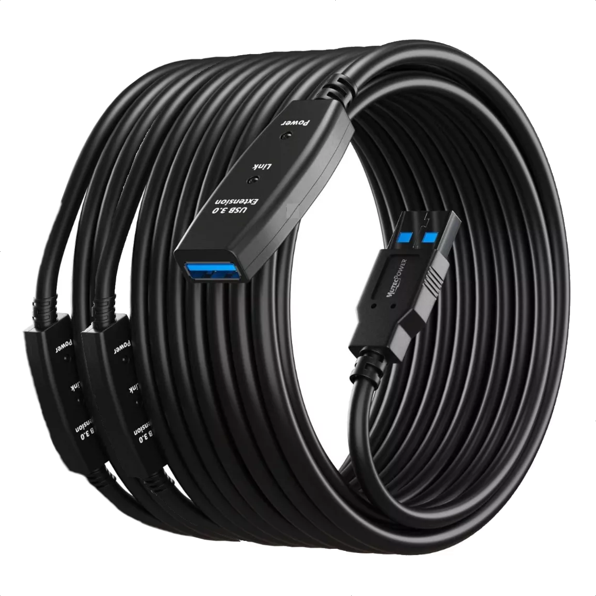 Cable Activo Extensión USB 3.0 Macho a Hembra de 20 Metros Alta Velocidad 5Gbps para PC y Periféricos