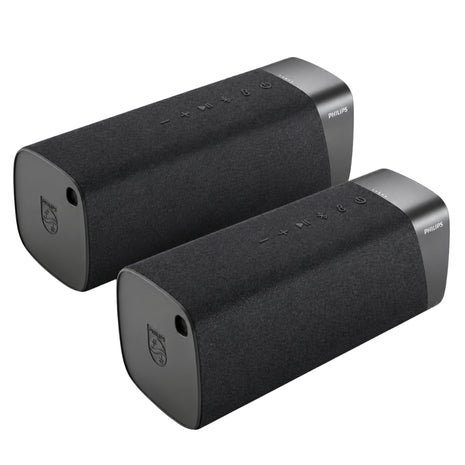 Kit Estéreo 2 Altavoces Bluetooth Philips TAS7505/00 Impermeables IPX7 con 60W RMS + Power Bank