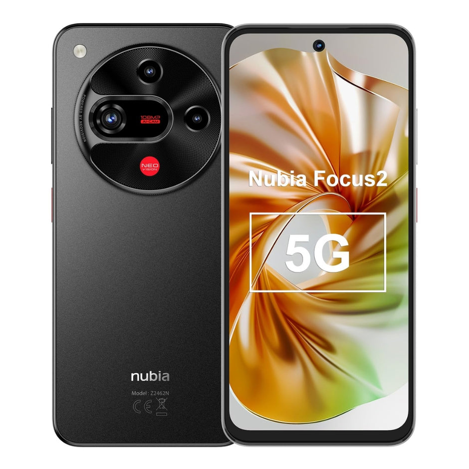 Celular Nubia Focus 2 5G Dual SIM IPS 6.7” HD+ 120Hz 256GB/8GB+12GB RAM Virtual 108MP AI 5000mAh - Negro