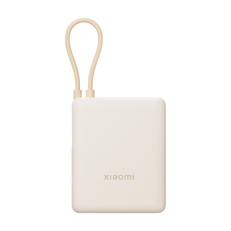 Power Bank Xiaomi 10000mAh 33W con Cable USB‑C Integrado Carga Rápida Diseño Compacto Beige