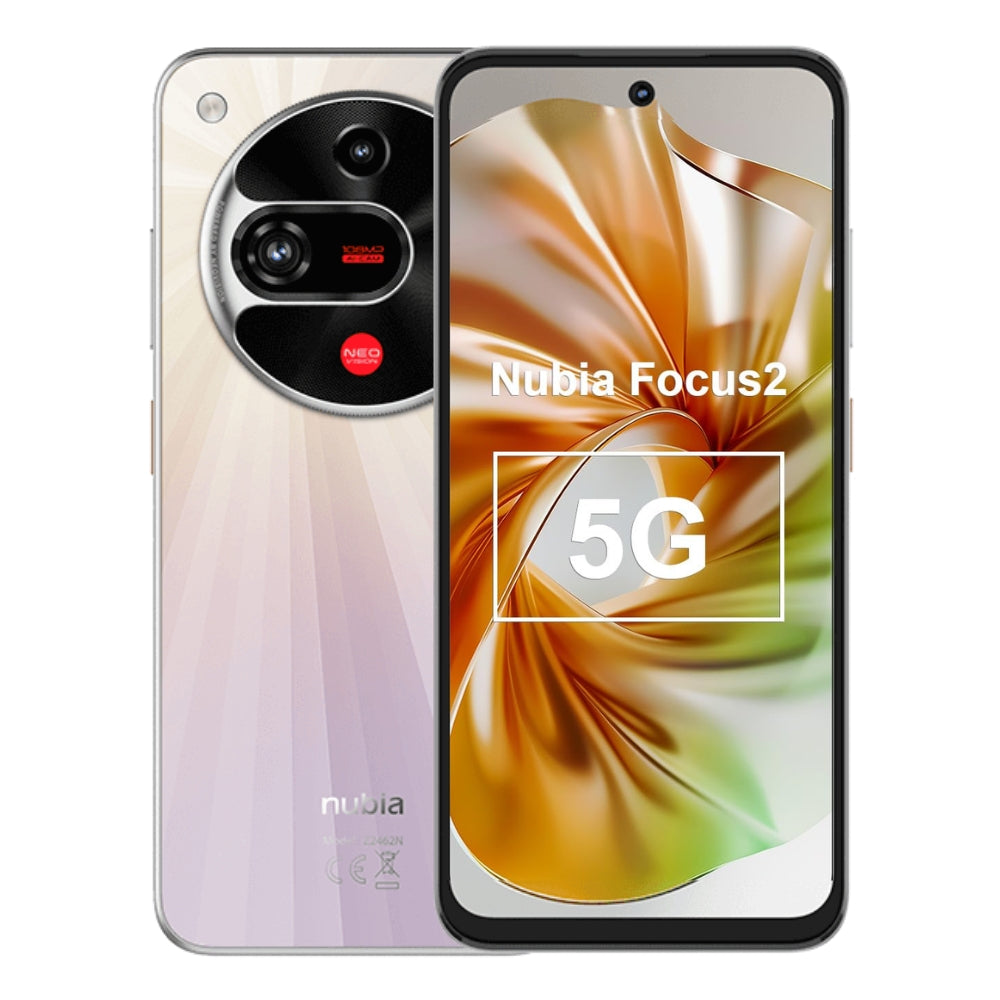 Celular Nubia Focus 2 5G Dual SIM IPS 6.7” HD+ 120Hz 256GB/8GB+12GB RAM Virtual 108MP AI 5000mAh - Blanco