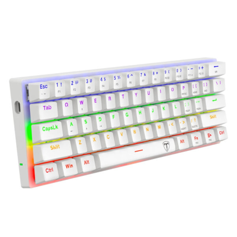 T-Dagger Teclado Mecánico T-TGK321 Arena Lite Switch Red 60% Rainbow Español LAT Blanco antighosting RGB