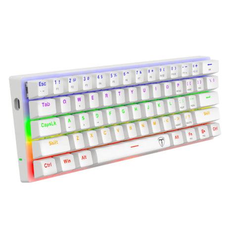 T-Dagger Teclado Mecánico T-TGK321 Arena Lite Switch Red 60% Rainbow Español LAT Blanco antighosting RGB