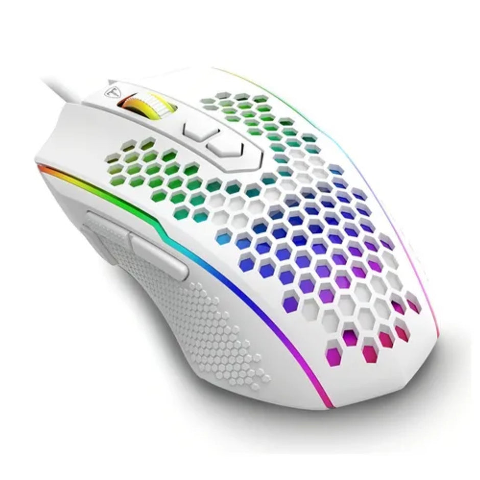Mouse Gamer T-dagger Imperial Lite, Iluminacion Rgb, 8 Botones Programables, 7200 Dpi Blanco