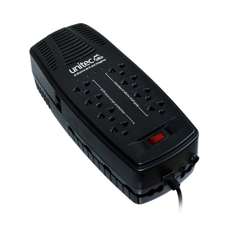 Regulador de Voltaje Automático Unitec de 2000VA con 8 Tomas Protegidas