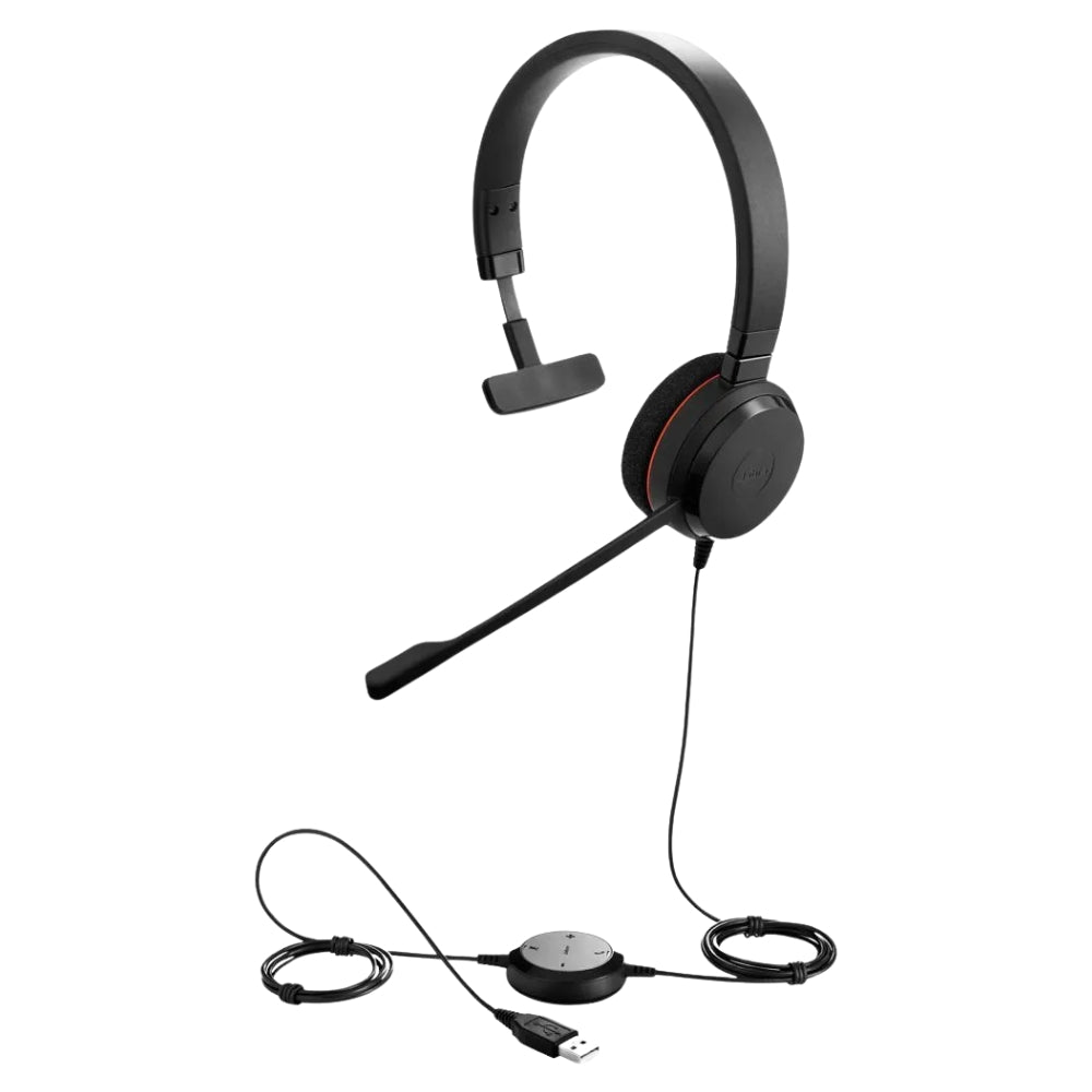 Audífonos Diadema Profesional Jabra Evolve 20 MS Monoaural USB-C/A Micrófono Control Volumen Call Center