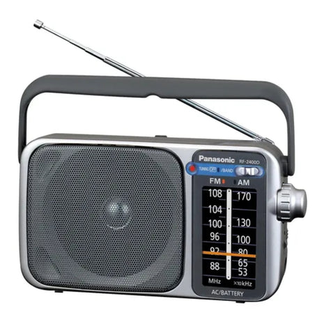 Radio Portátil Panasonic RF-2400D AM/FM Sintonizador Digital AFC Corriente/Pilas LED Altavoz 10cm - Plata