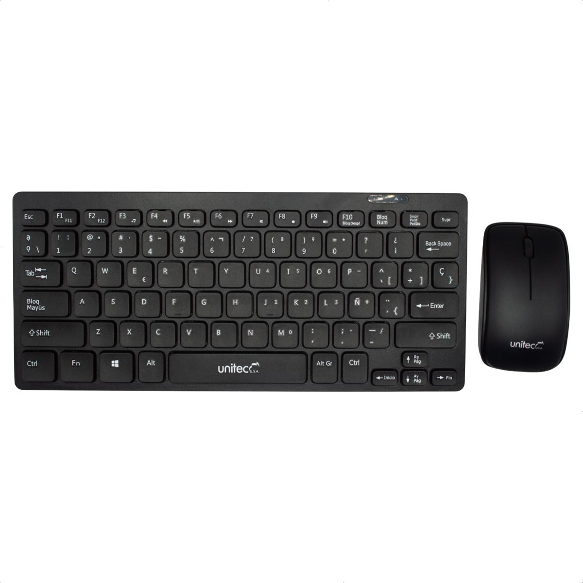 Mini Combo Unitec KT832 Teclado y Mouse Inalámbrico USB 2.4GHz Compacto con 1200 DPI