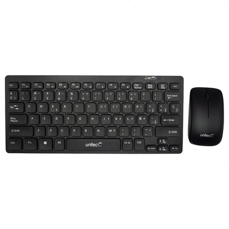 Mini Combo Unitec KT832 Teclado y Mouse Inalámbrico USB 2.4GHz Compacto con 1200 DPI