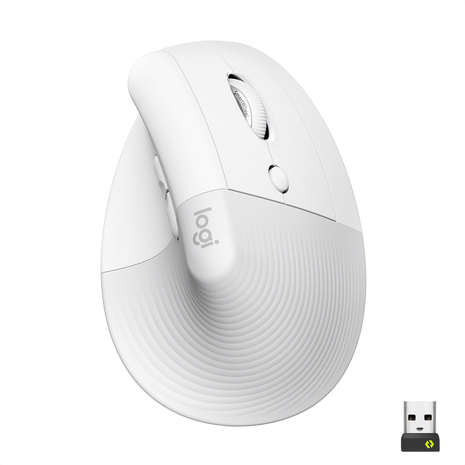 Mouse Ergonómico Vertical Logitech Lift, Inalámbrico para Manos Pequeñas y Medianas, Blanco