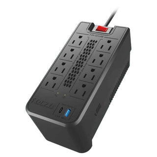 Regulador de Voltaje Automático Forza FVR-1221USB 1200VA con 8 Tomas + 2 USB AVR Protección Eléctrica