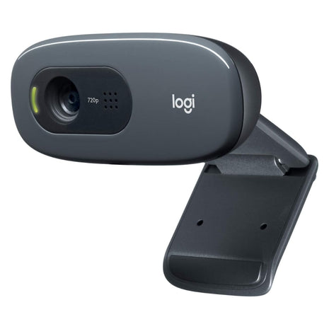 Cámara Web Logitech C270 HD 720p 30fps Micrófono Reductor de Ruido USB RightLight 2 Meet/Teams - Negro