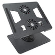 Base Portátil Plegable Metálica Con 2 Ventiladores Gira 360°