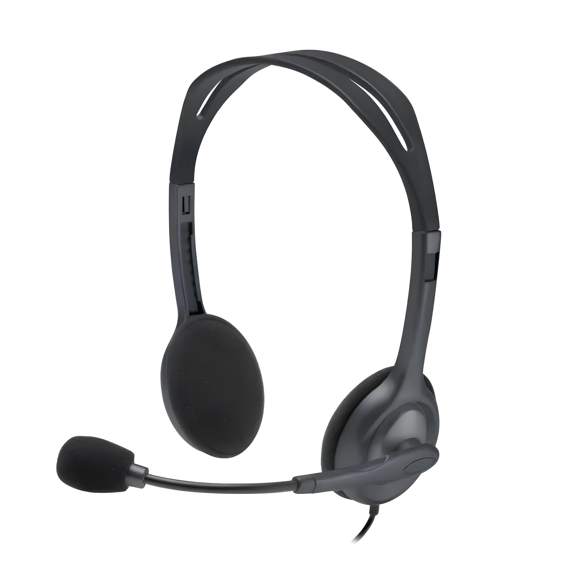 Audífonos Diadema Logitech H111 Estéreo Micrófono Reducción Ruido Conector 3.5mm PC Tablet Celular - Gris