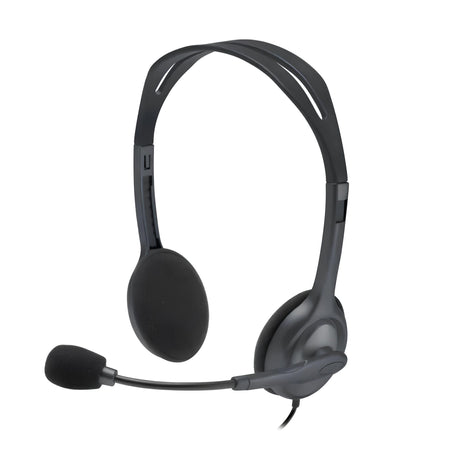 Audífonos Diadema Logitech H111 Estéreo Micrófono Reducción Ruido Conector 3.5mm PC Tablet Celular - Gris