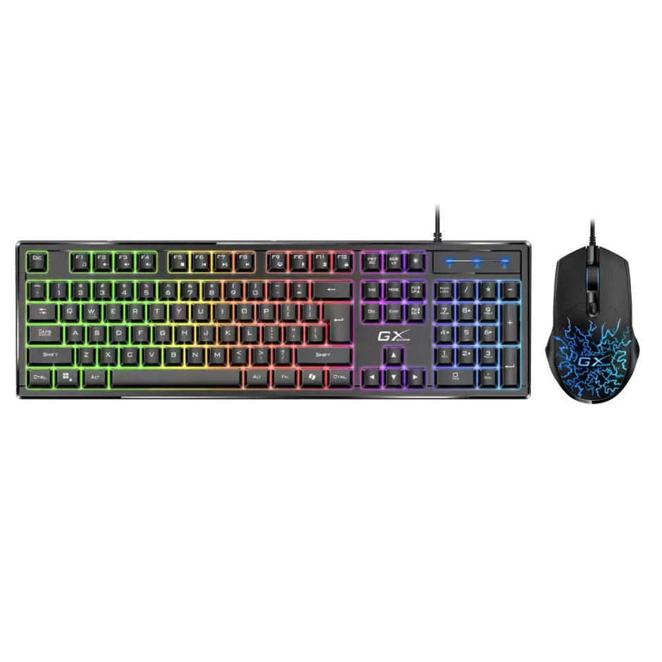 Combo Gamer Teclado y Mouse Genius Scorpion KM-GX3 Retroiluminado RGB con AI Copilot - Negro