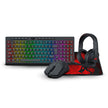Combo Gamer 4en1 Redragon S147 RGB Teclado Shiva + Mouse K1ng + Diadema Cronus + Pad Mouse Pisces