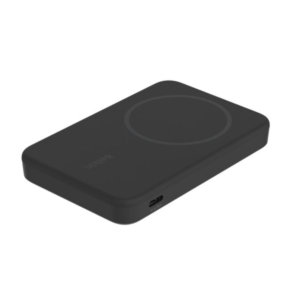 Batería Portátil Power Bank Belkin BoostCharge Pro 5000mAh MagSafe Qi2 Carga Rápida 15W y Stand - Negro