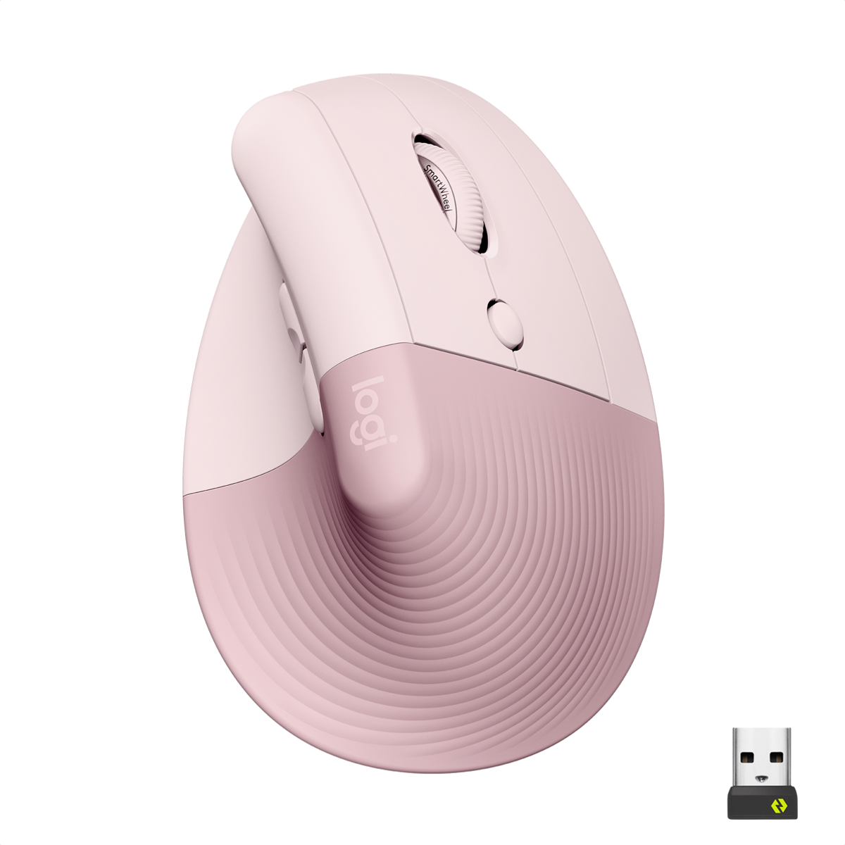 Mouse Ergonómico Vertical Logitech Lift, Inalámbrico para Manos Pequeñas y Medianas, Rosa